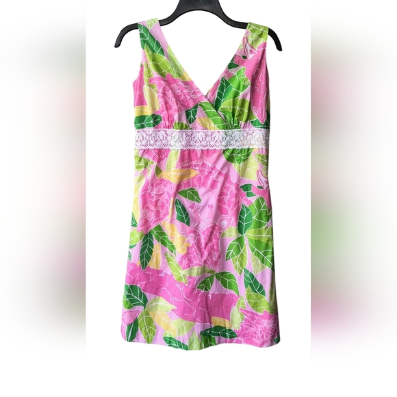 Lilly Pulitzer Pink and Green Giraffe Print Easter Spring Sleeveless Sundress 12 - Picture 1 of 9